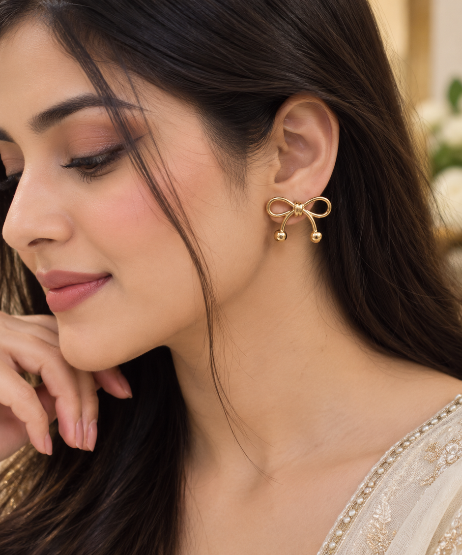 Bow Silver Studs