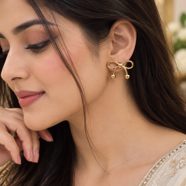 Bow Silver Studs