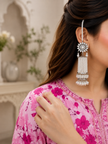 Silver Long Flower Earring