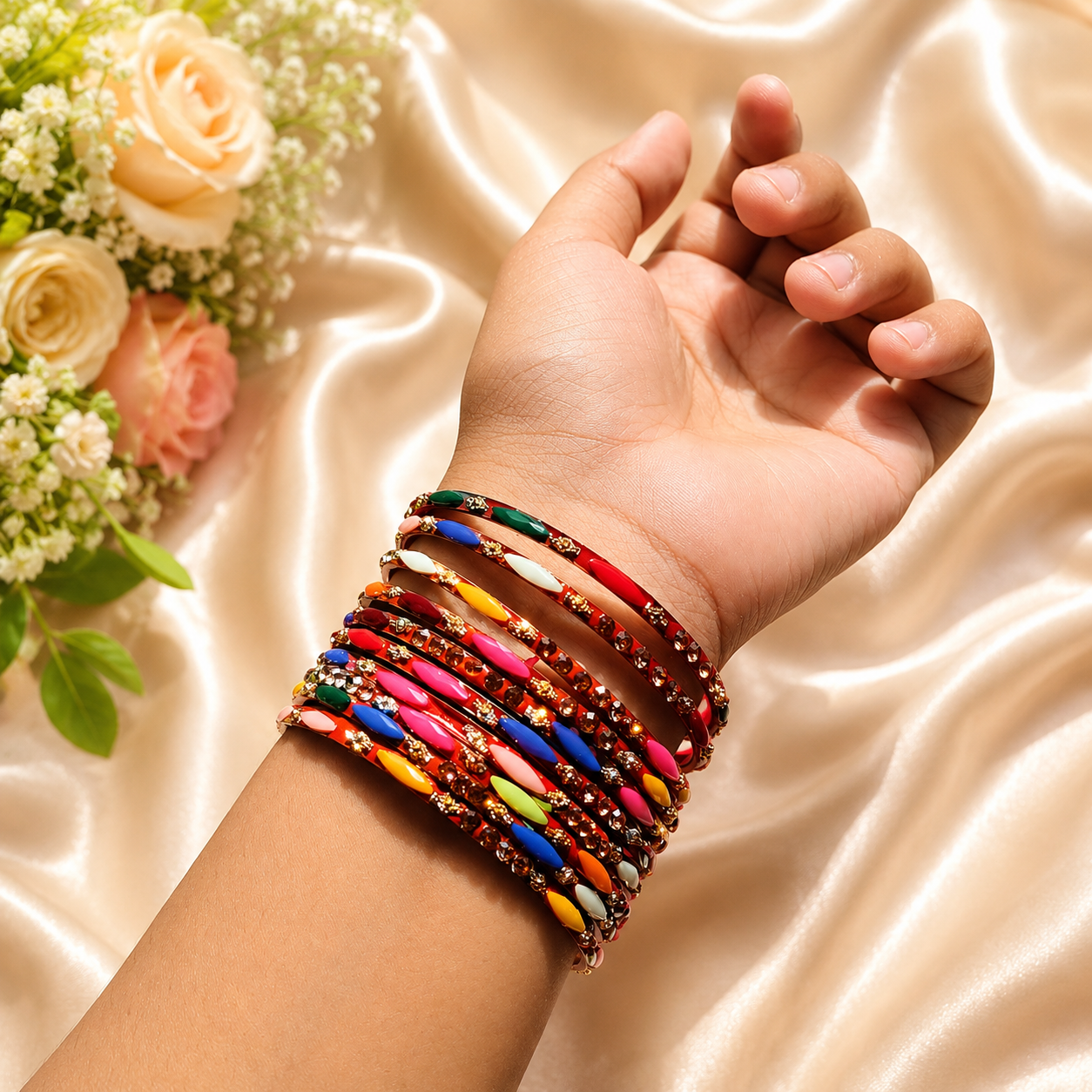 Orange Stone Bangle