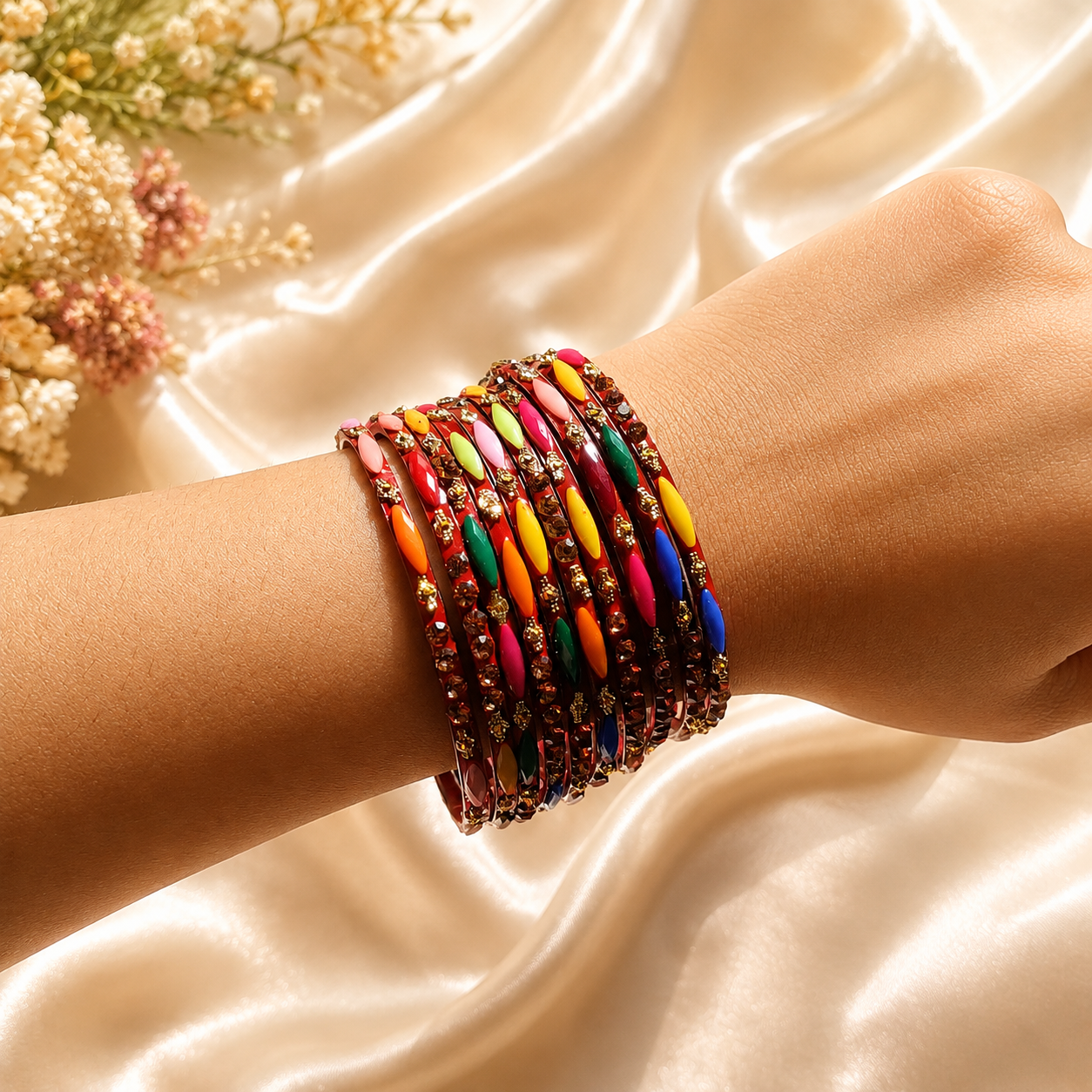 Orange Stone Bangle