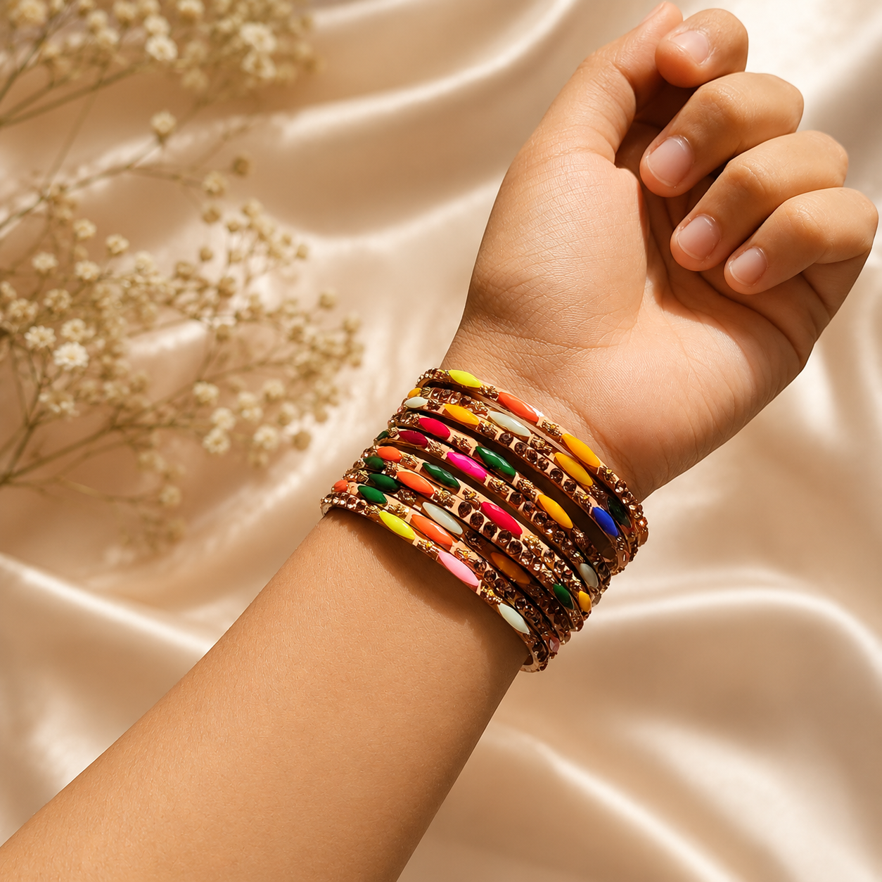 Peach Stone Bangle