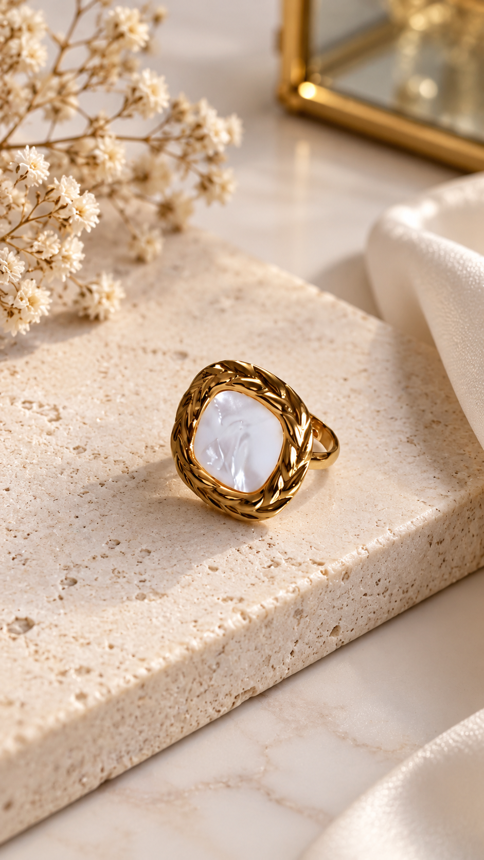 Golden Pearl Ring