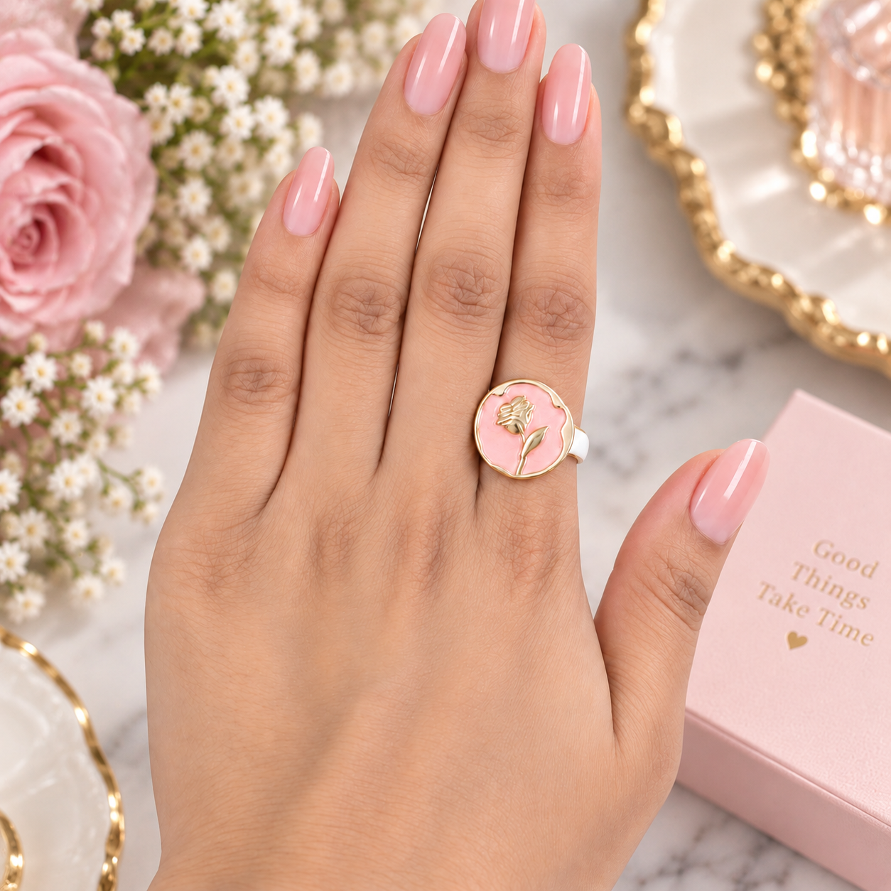 Pink Rose Ring