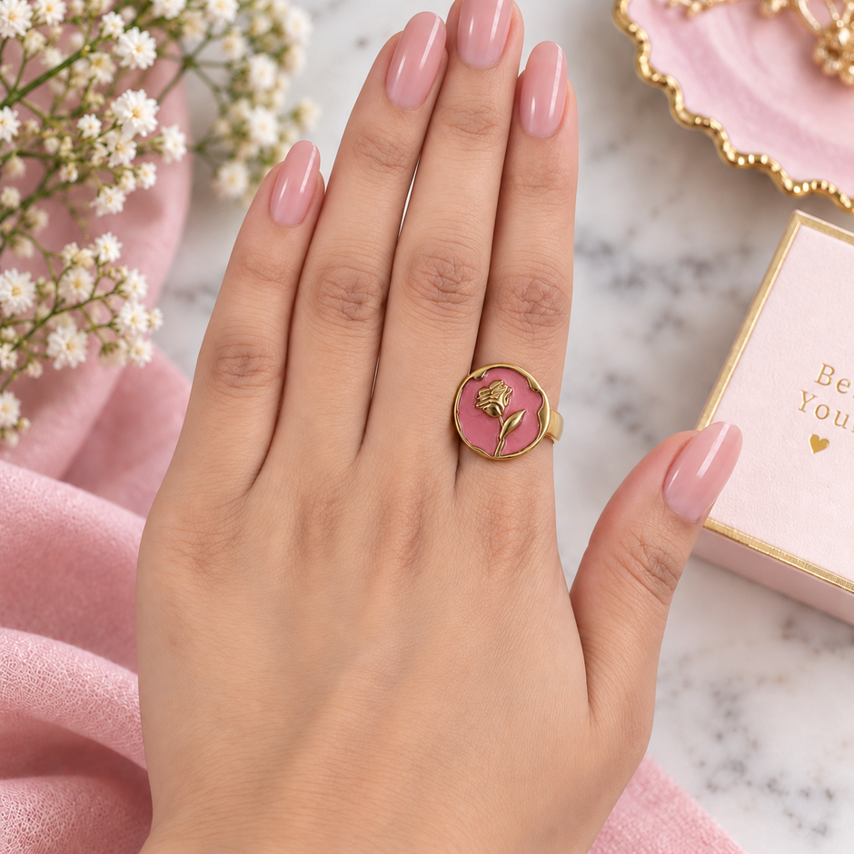 Pink Rose Ring