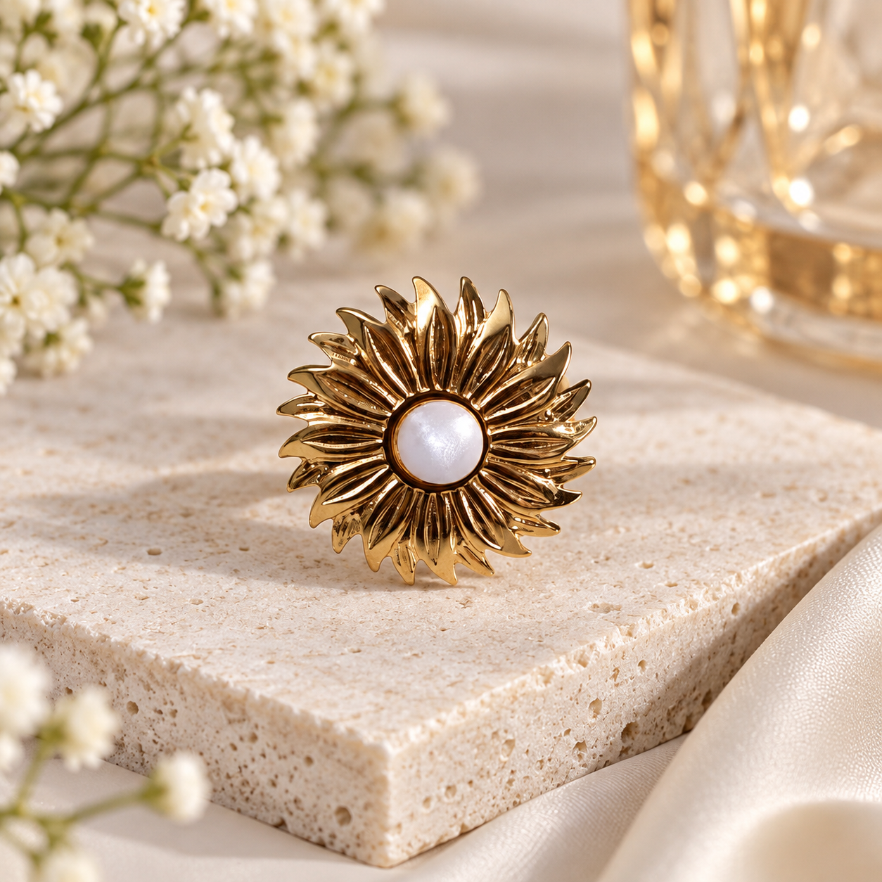 Sunlit Pearl Ring