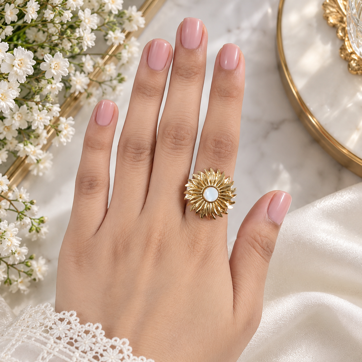 Sunlit Pearl Ring
