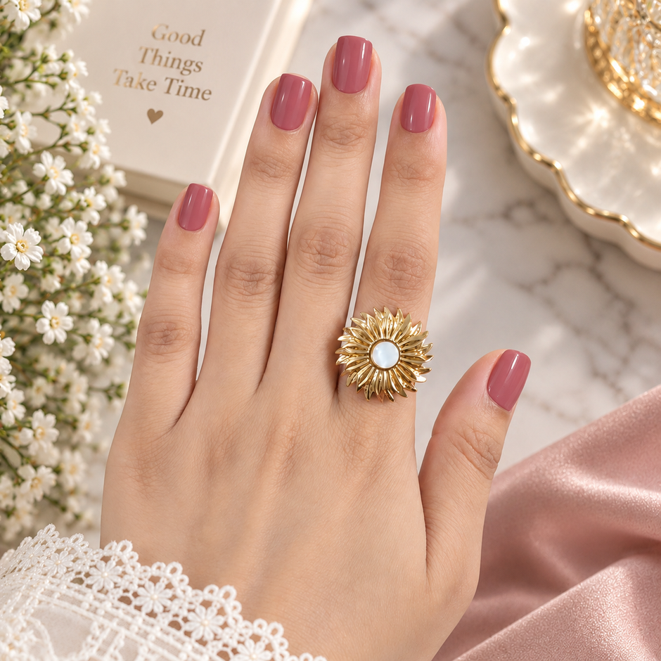 Sunlit Pearl Ring