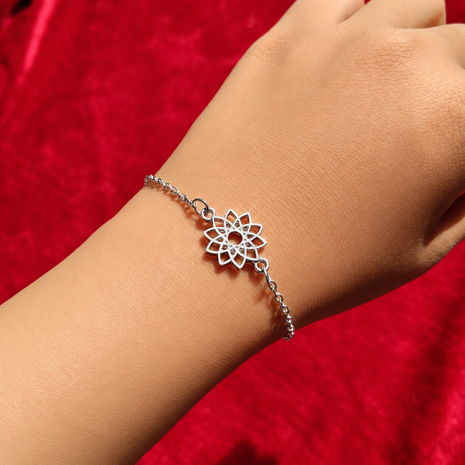 Silver Floral Bracelet