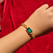 Green Gemstone Chain Bracelet