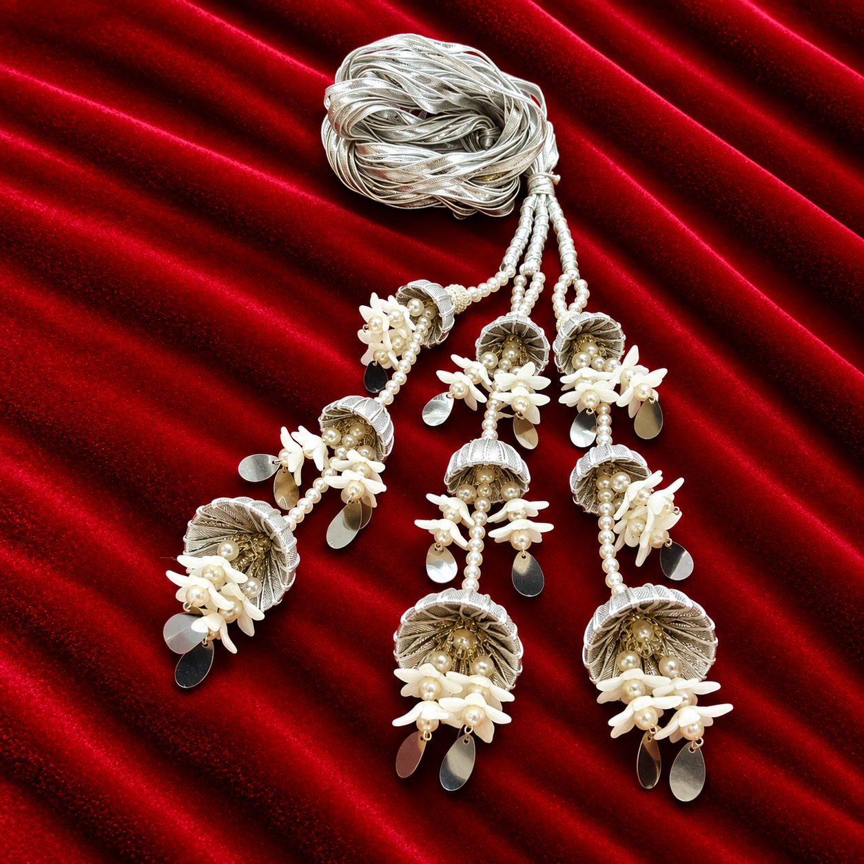 Silver Roshni Flower Paranda