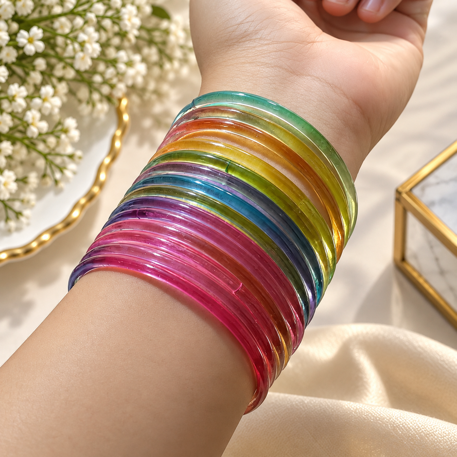 Rainbow Jelly Bangles