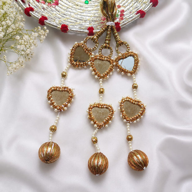 Copper Brown Heart Mirror Latkan