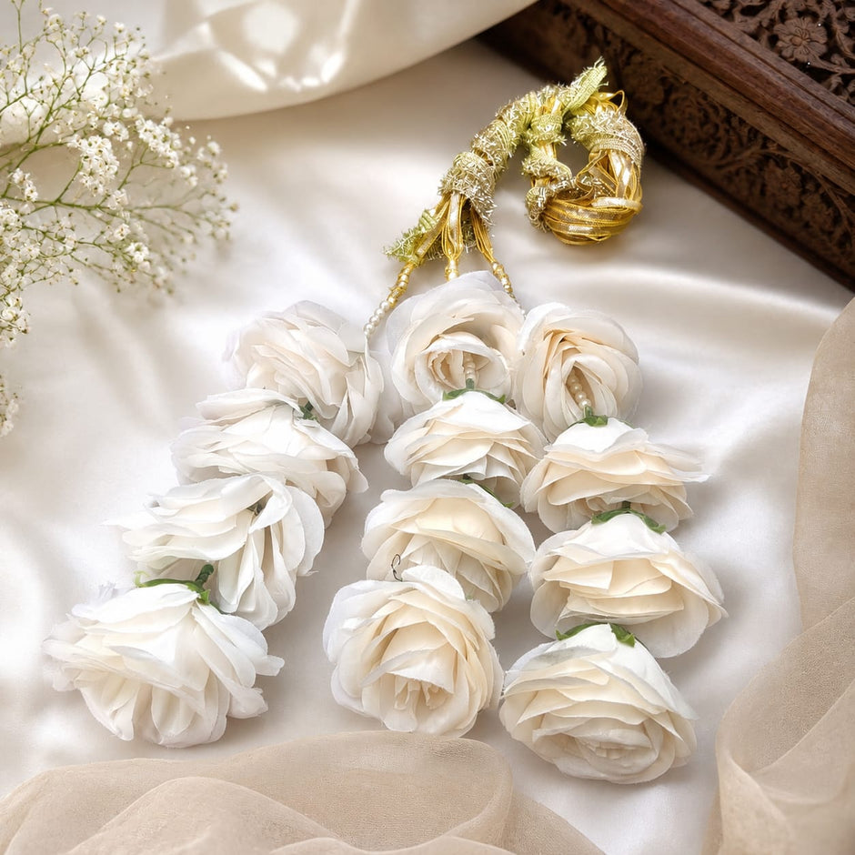 White Noor Kiran  Floral Paranda
