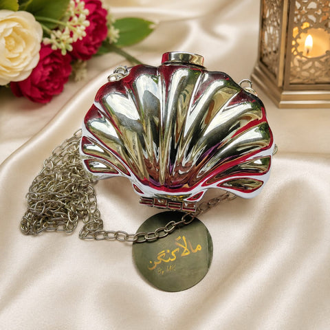 Silver Shell Clutch