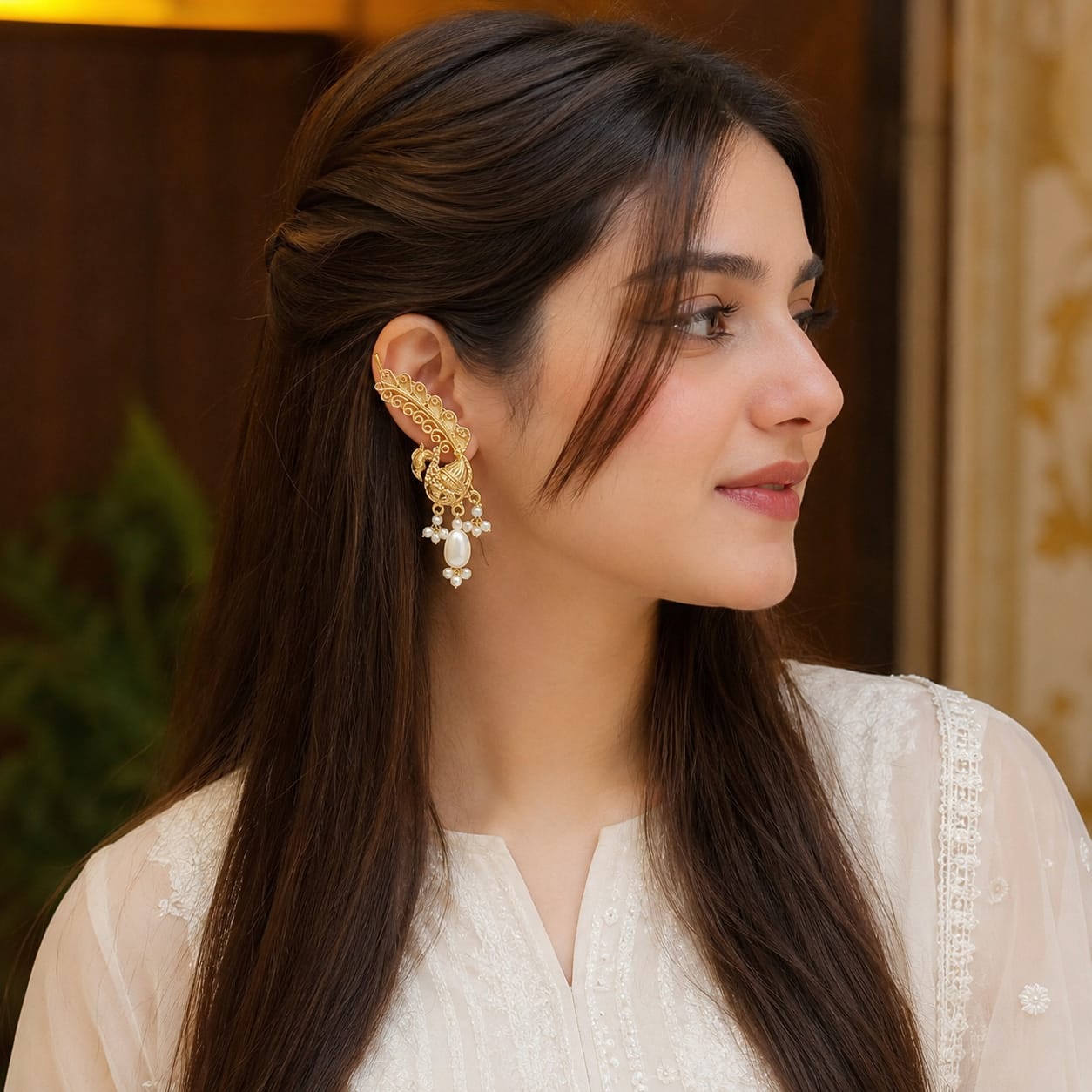 Golden Oxidized Ear cuff