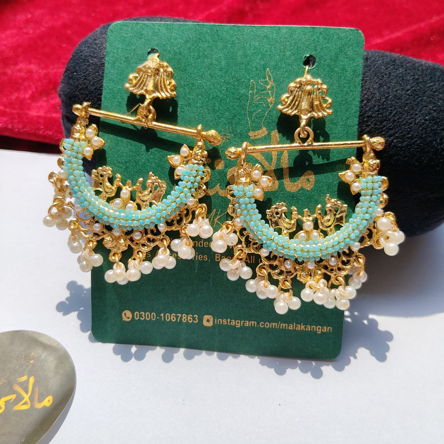 Ferozi Peacock Earring