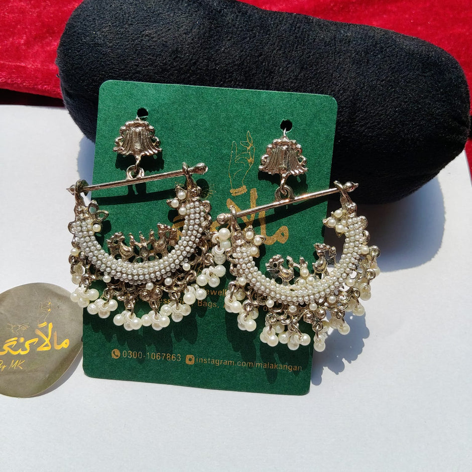 White Peacock Earring