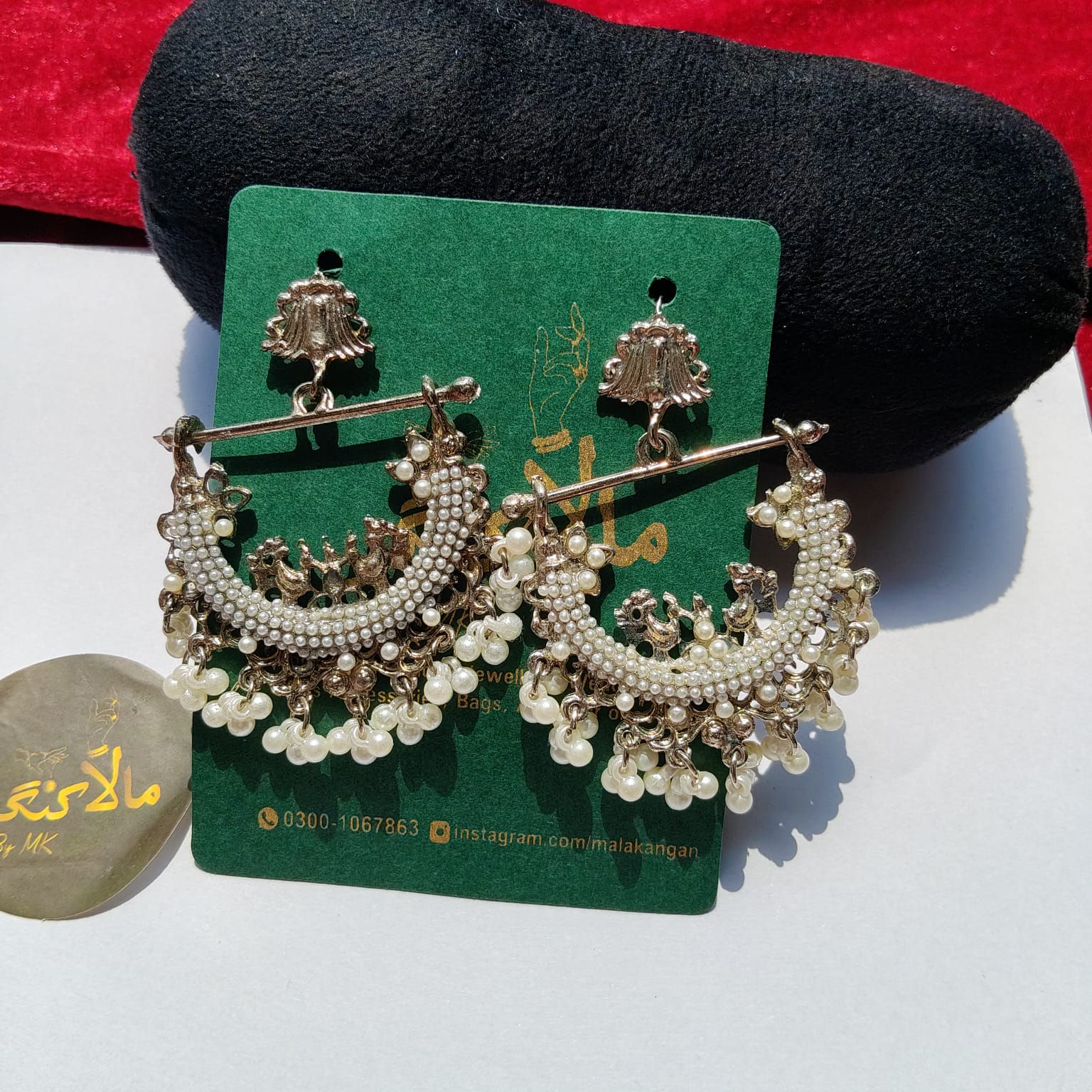 White Peacock Earring
