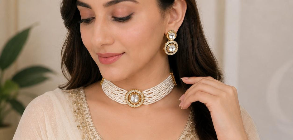 Kundan Pearl Choker Set