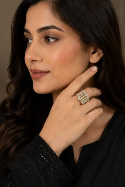Gold Crystal Ring
