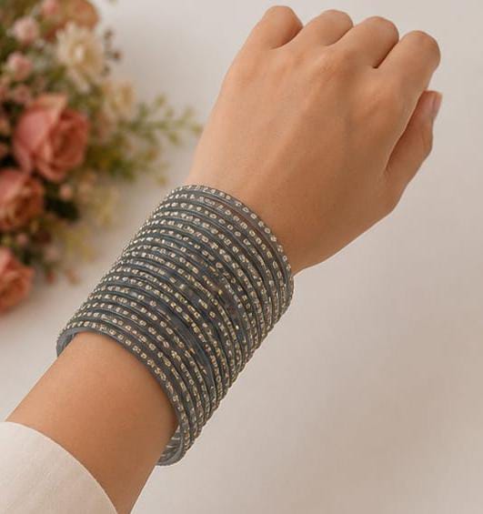 Gray Raindrop Bangles