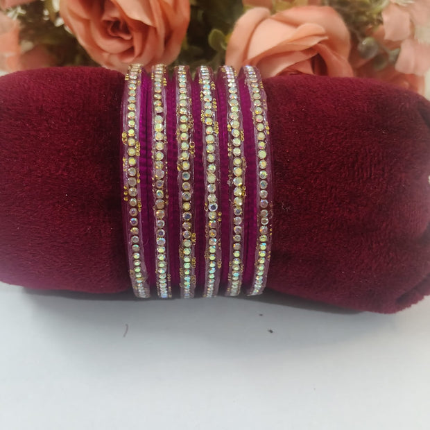 Pink Stone Bangles