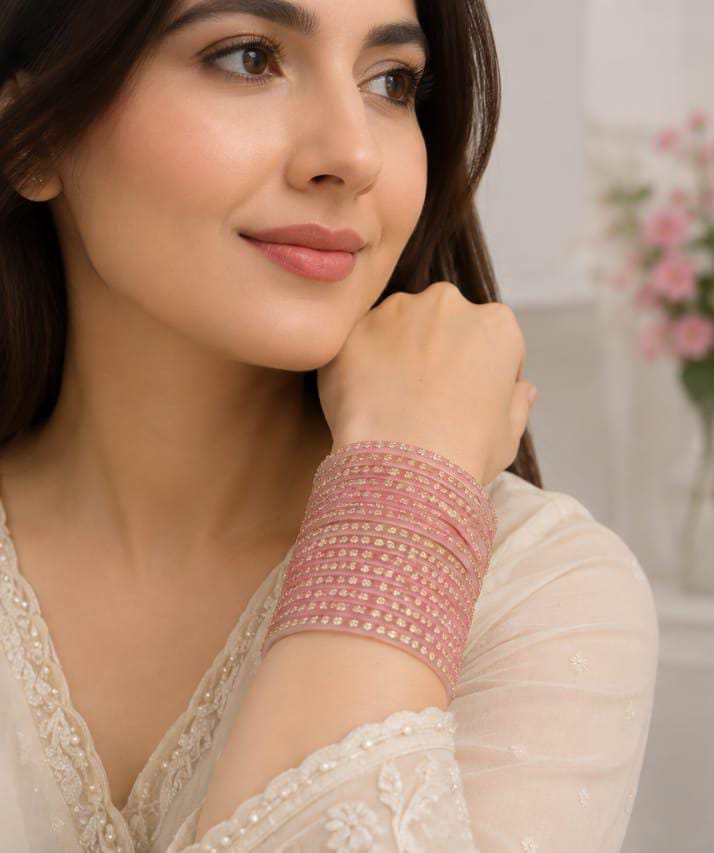 Raindrop Pink Bangles