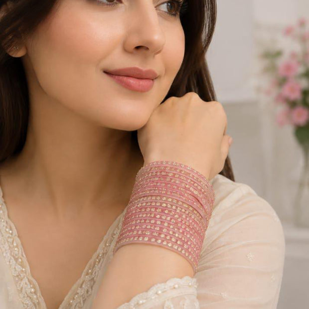 Raindrop Pink Bangles