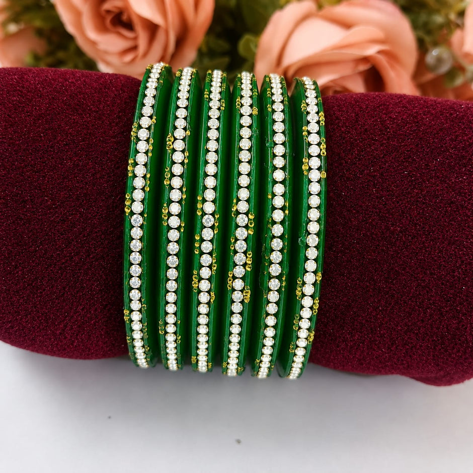 Green  Stone Bangles