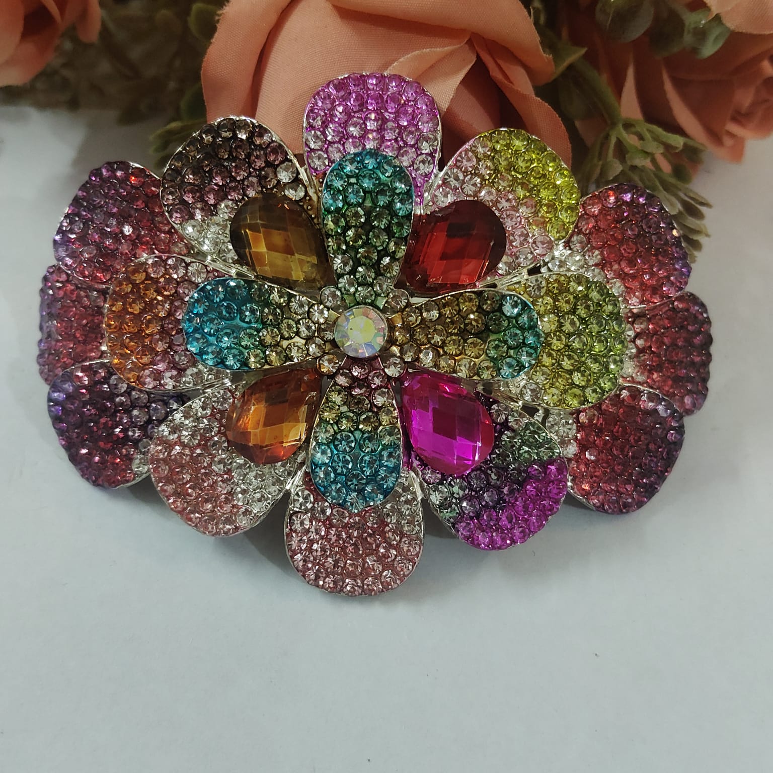 Rainbow Floral Clip