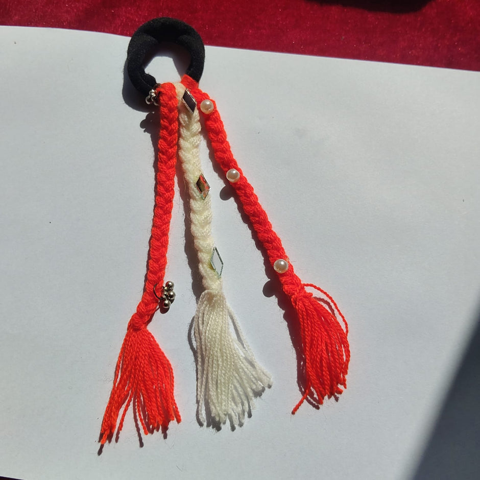 Kid Orange White Bahu Braid