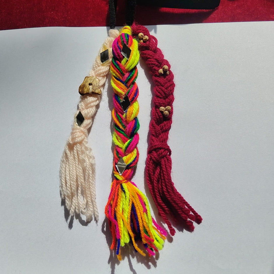 KId Mehroon Mirror Bahu Braid
