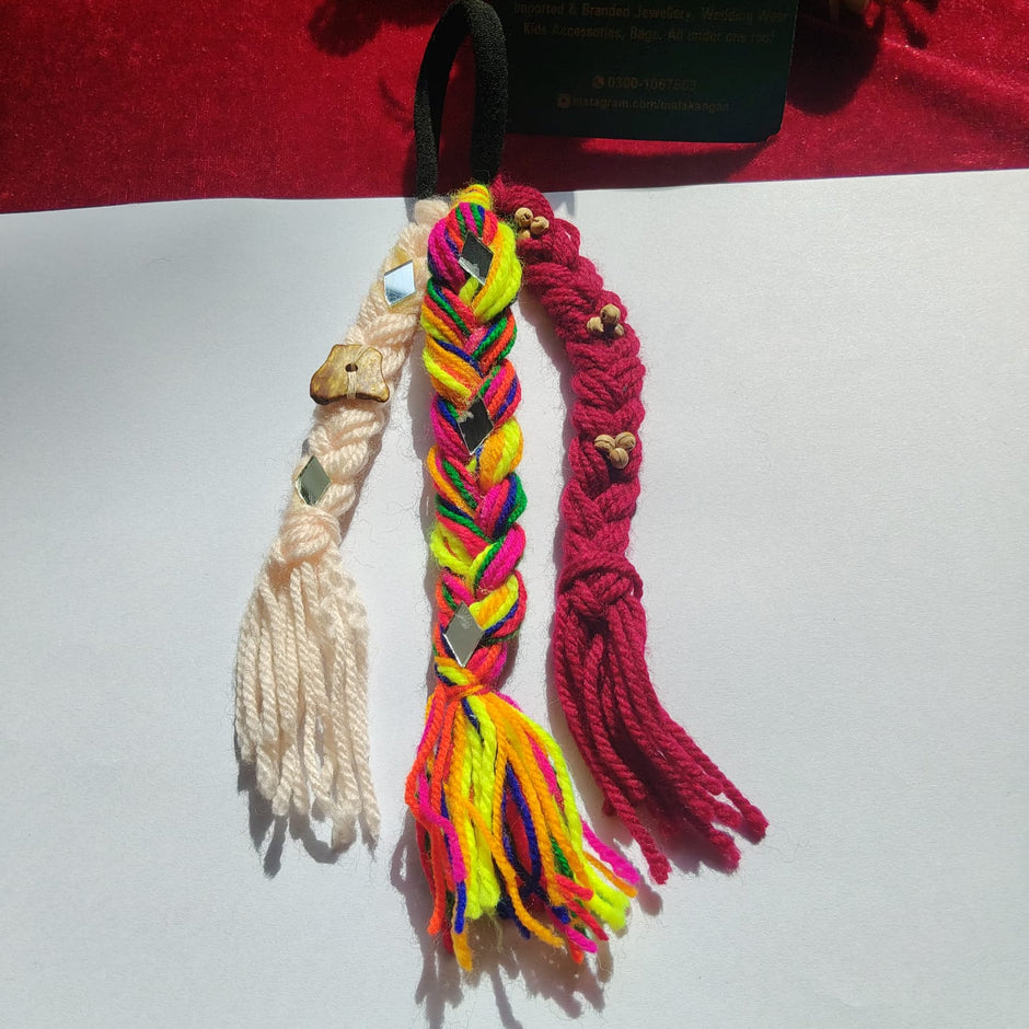 KId Mehroon Mirror Bahu Braid