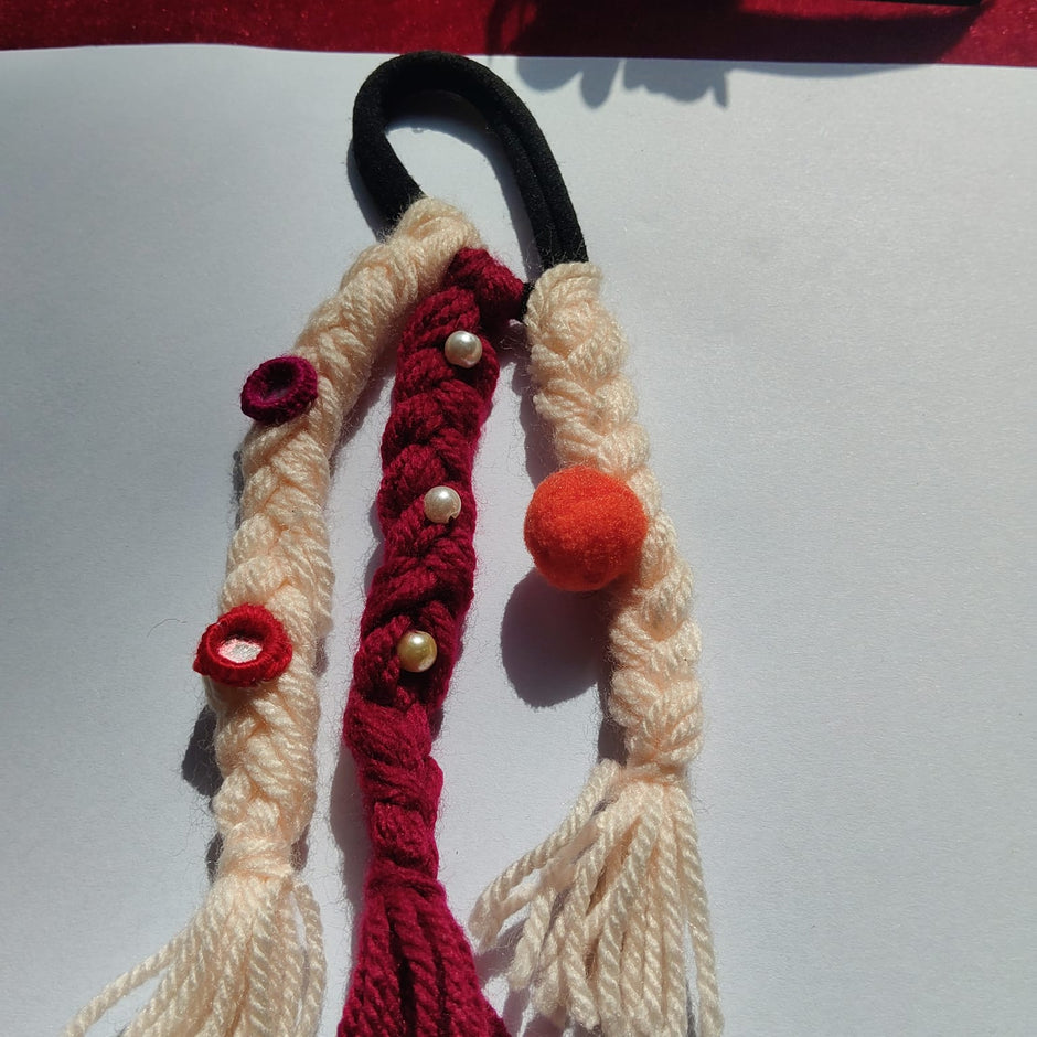 Kid Mehroon Stone Bahu Braid