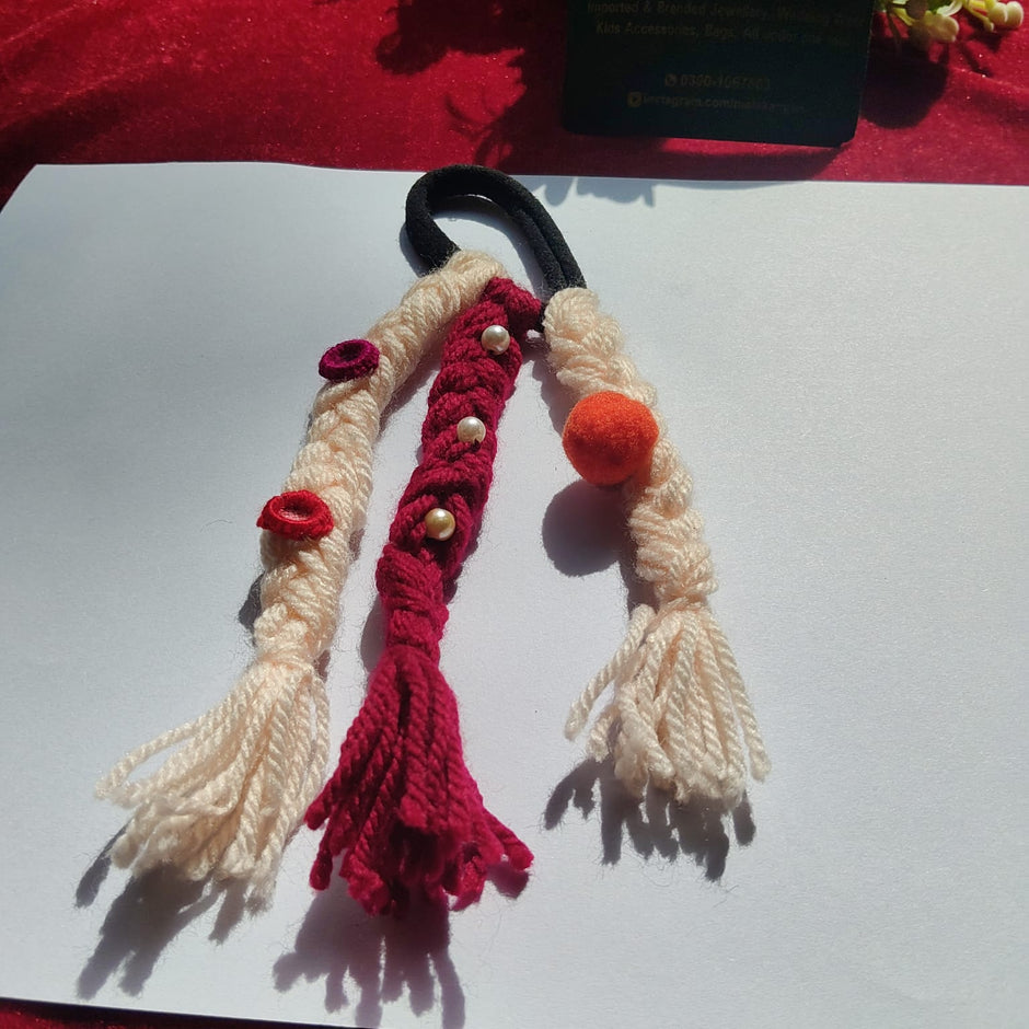 Kid Mehroon Stone Bahu Braid