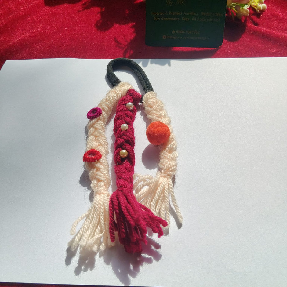 Kid Mehroon Stone Bahu Braid