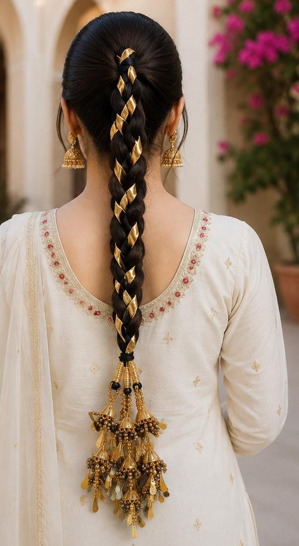 Gold Zari Braid Paranda