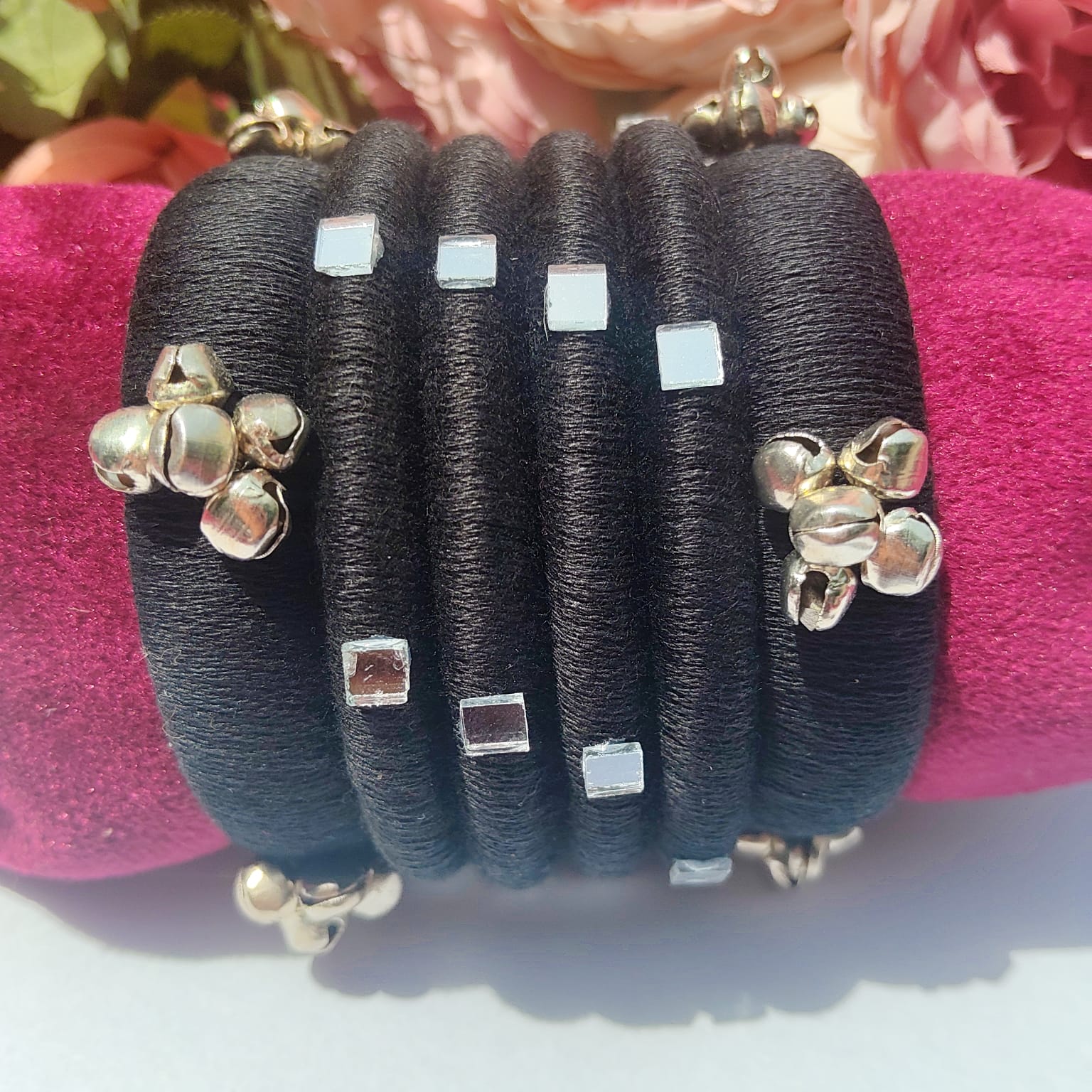 Black Hand-Made Bangles