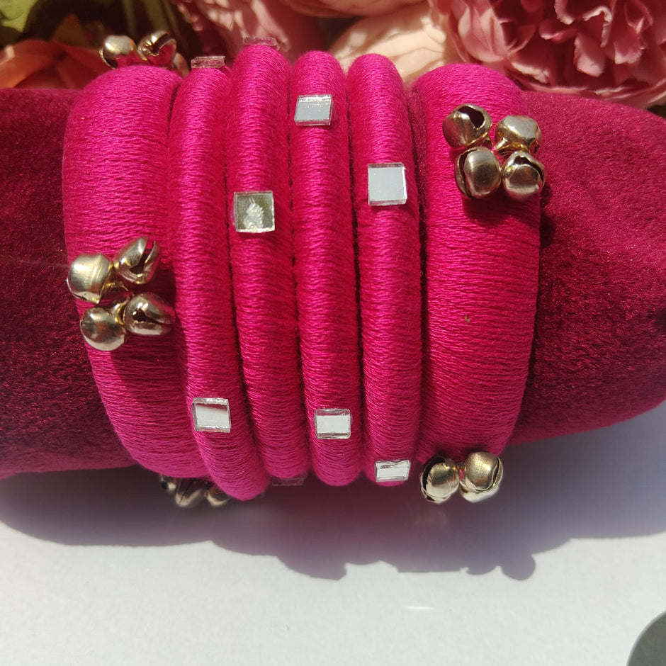 Pink Hand-Made Bangles