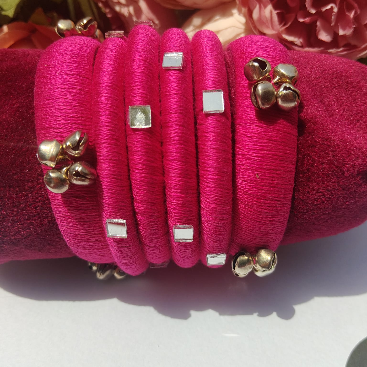 Pink Hand-Made Bangles