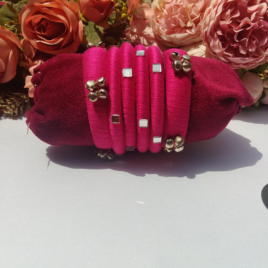 Pink Hand-Made Bangles