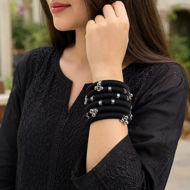 Black Hand-Made Bangles
