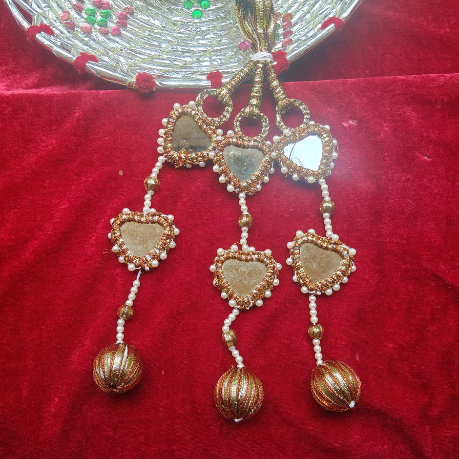 Copper Brown Heart Mirror Latkan