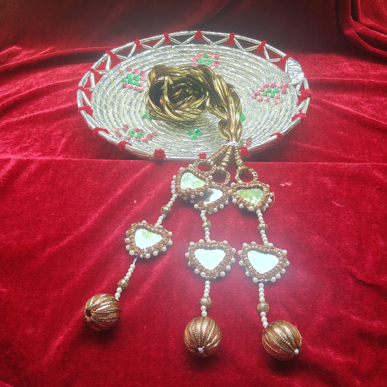 Copper Brown Heart Mirror Latkan