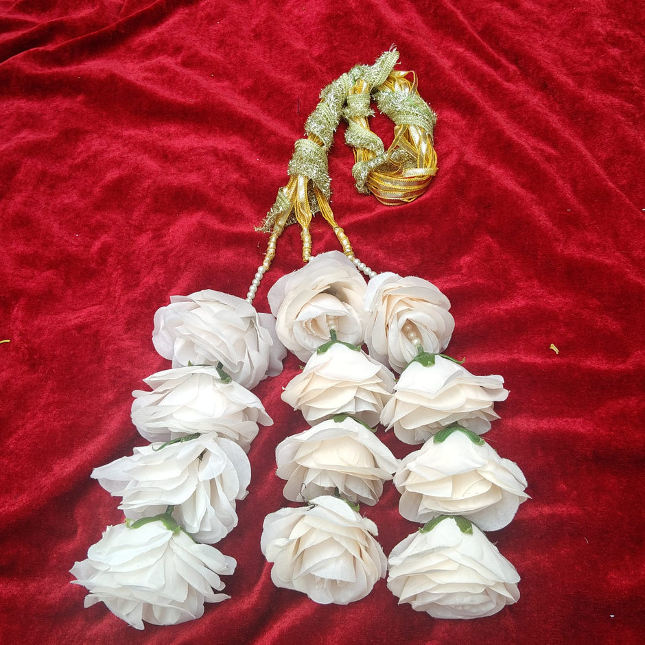White Noor Kiran  Floral Paranda