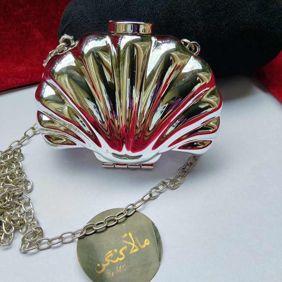 Silver Shell Clutch
