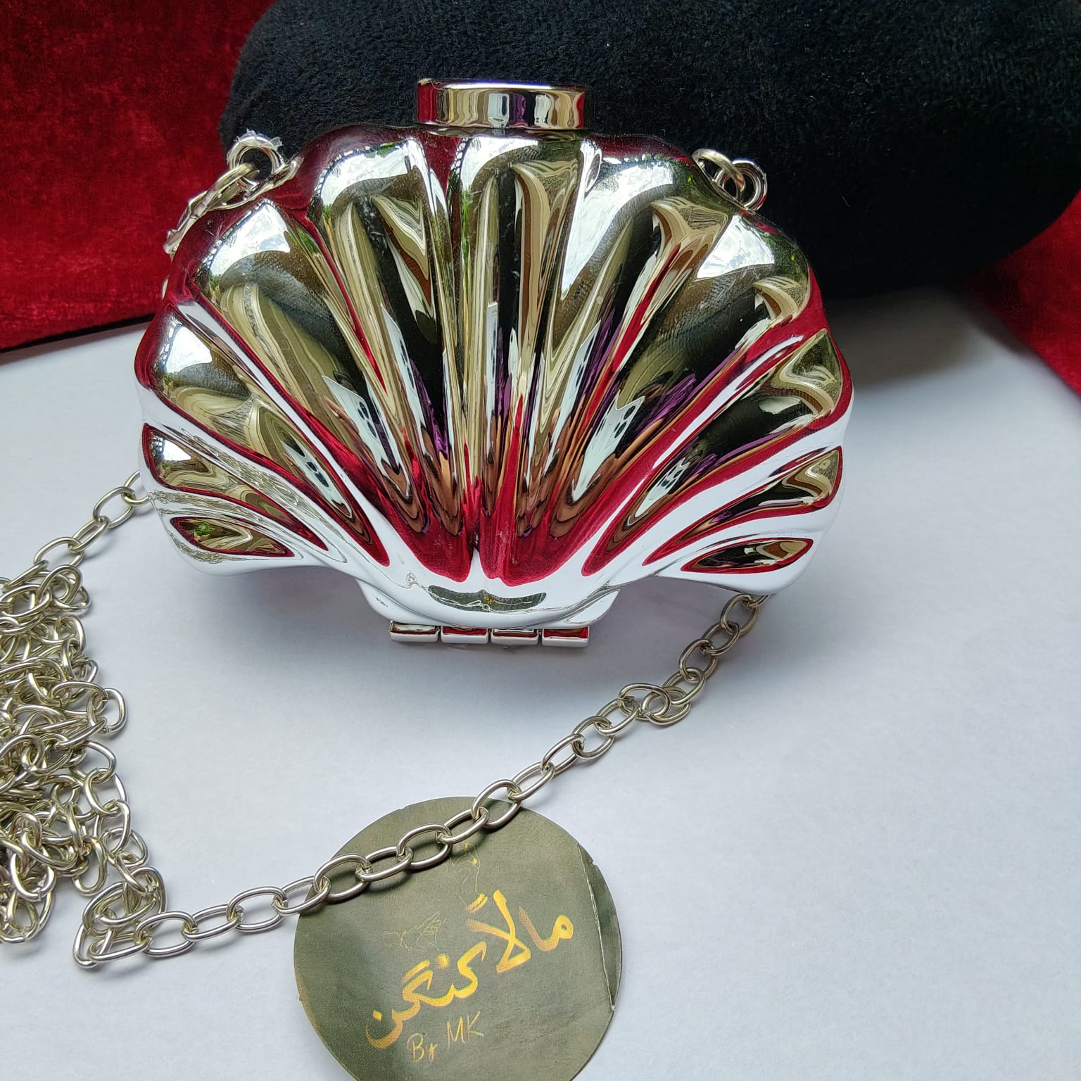 Silver Shell Clutch