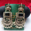 Oxidized Black Pearl Earring