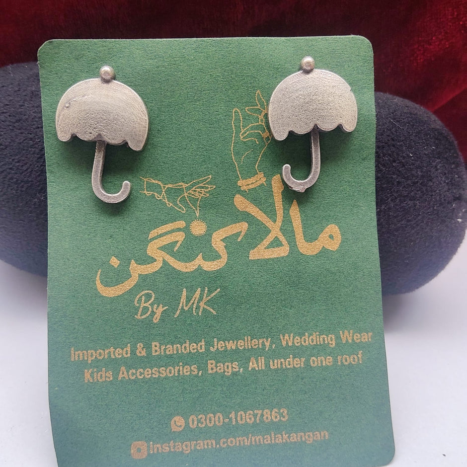 Oxidized Umbrella Earring